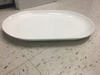 White oval rounded ceramic tray