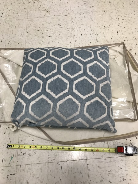 Blue Hexagonal Patterned Throw Pillow