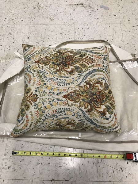 Tan Oriental Pattered Throw Pillow