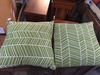 Green Lined Throw Pillow Set