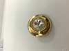 Diamond gold button brooch