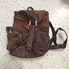 Brown leather knapsack
