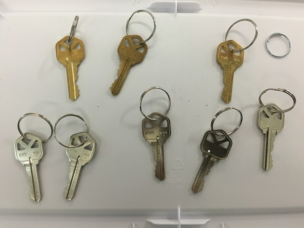 Key, various keys on rings