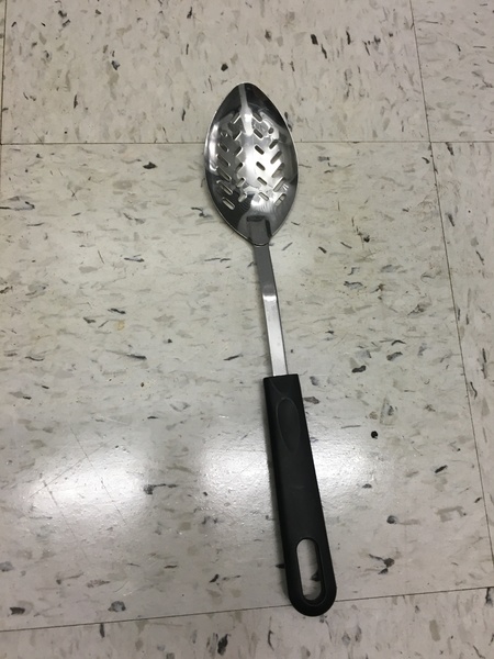 Metal strainer spoon