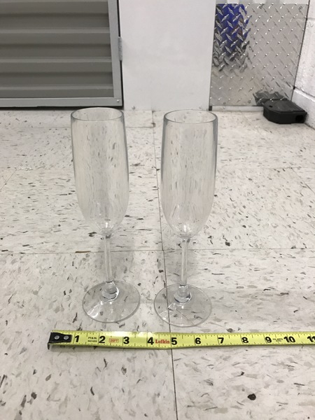 Set of plastic champagne flutes