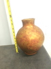 Large orange brown round vase
