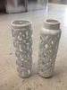Set of (2) thick white vases