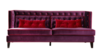 113.1 - Purple Velvet Sofa with Red Accents