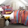 Pattered 5 Piece Reversible Coverlet Set 