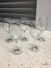 Set of (7) glass wine glasses