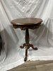 Brown side table with gold detailing