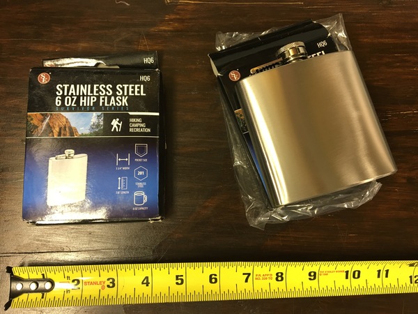 Stainless Steel 6oz Hip Flask