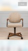 102.6 - Beige Upholstered Office Chair with Wooden Arms