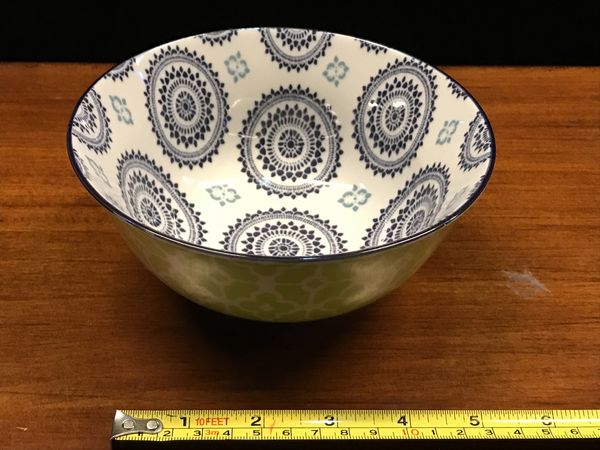 Blue, White, and Green Bowl