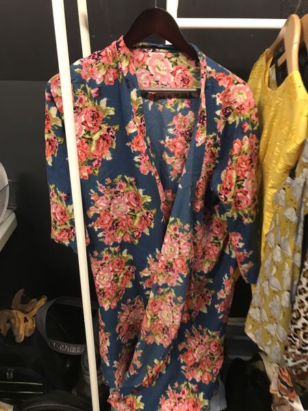 Blue and Pink Floral Robe 