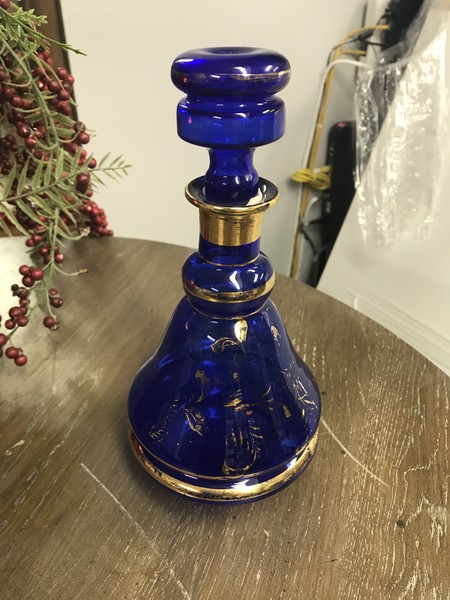 Blue and Gold Glass Vase