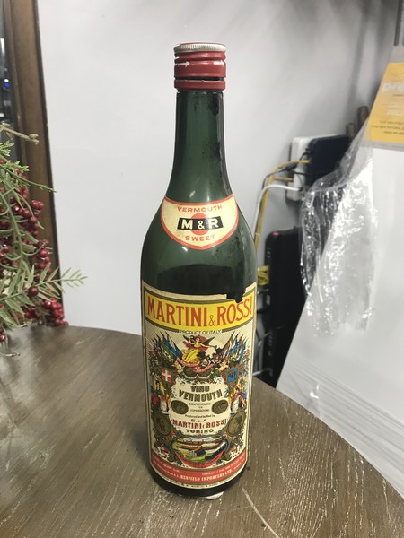 Martini & Rossi Vermouth Bottle. 