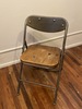 103.1 - Vintage Metal Folding Chair with Wood Seat 