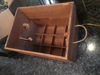 Wooden Crate with Divider Slats and Rope Handles