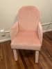 104.2 - Pink Velvet Round Back Upholstered Chair