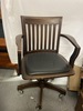 102.1 - Wood Rolling Armchair with Leather Seat