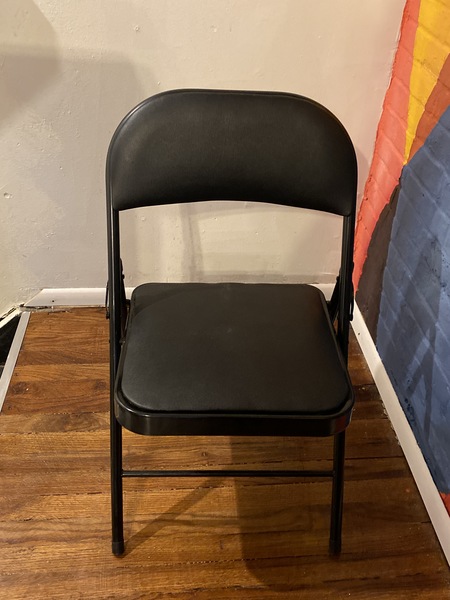 103.4 - Black Folding Chair with Upholstered Seat 