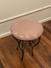 108.1 - Pink Vanity Stool with metal legs