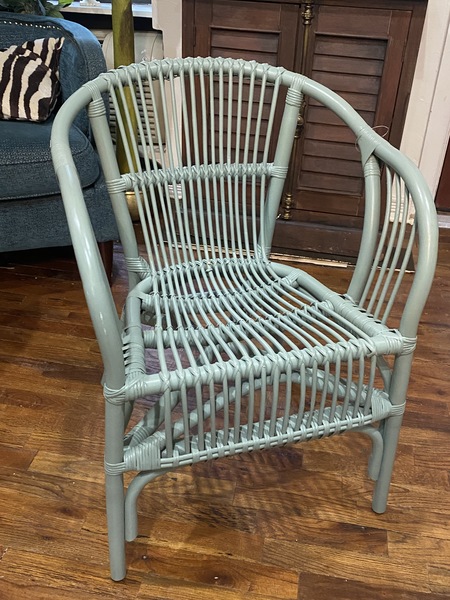 109.1 - Green Rattan Arm Chair 